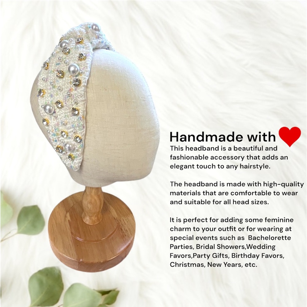 096 - White Snow Handmade Headband